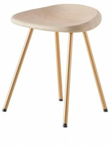 BassamFellows Низкий табурет из стали и дерева Pebble Cb-27