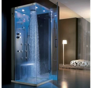 Gruppo Geromin Многофункциональная угловая душевая кабина из хрусталя с гидромассажем Tempo