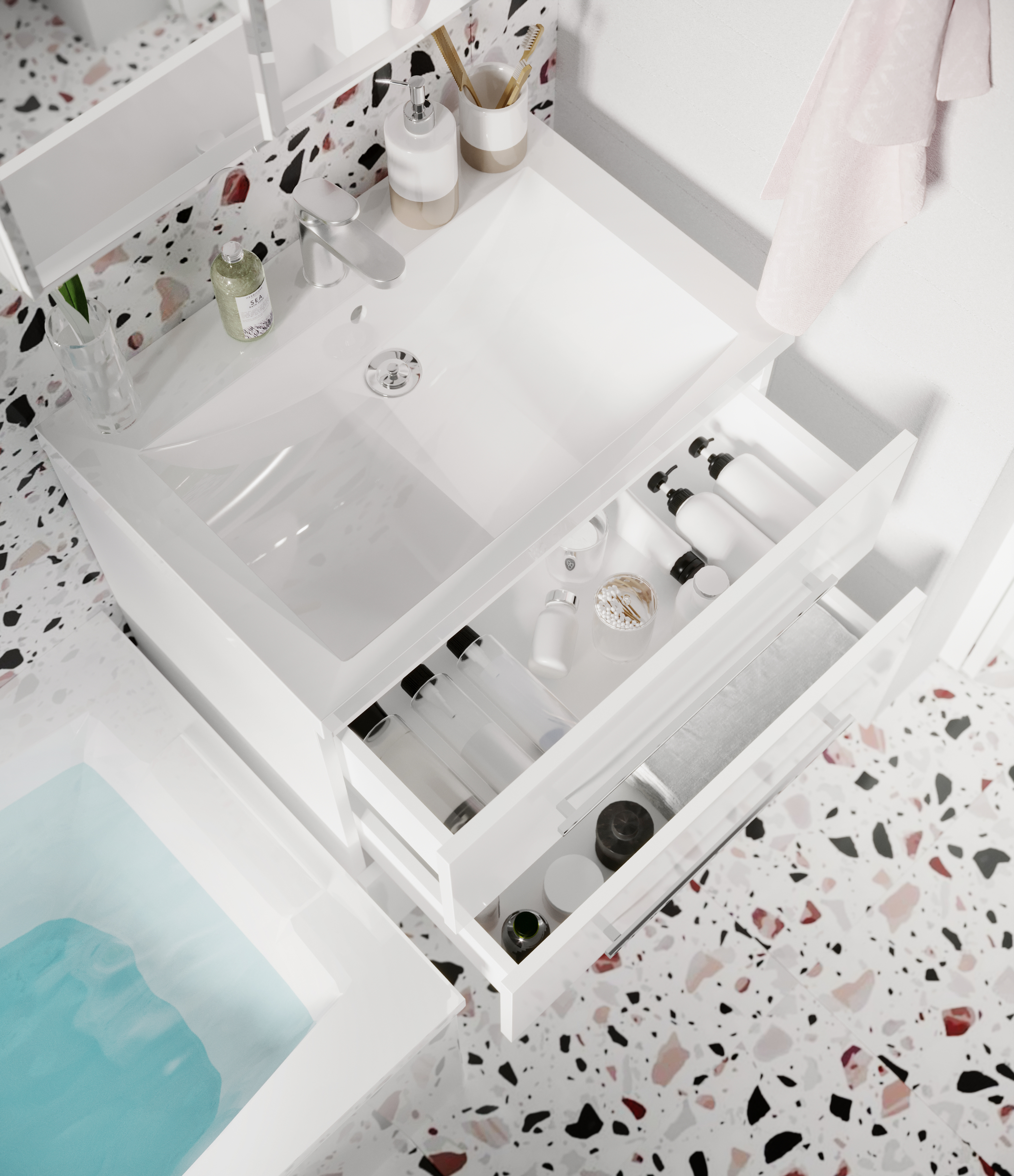 У51036 Тумба Соната 58Н 3я, Белый глянец 1 Marka Соната  - Вид №2