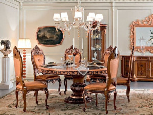 Круглый стол для гостиной в стиле барокко