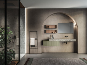 Подвесной туалетный столик с зеркалом