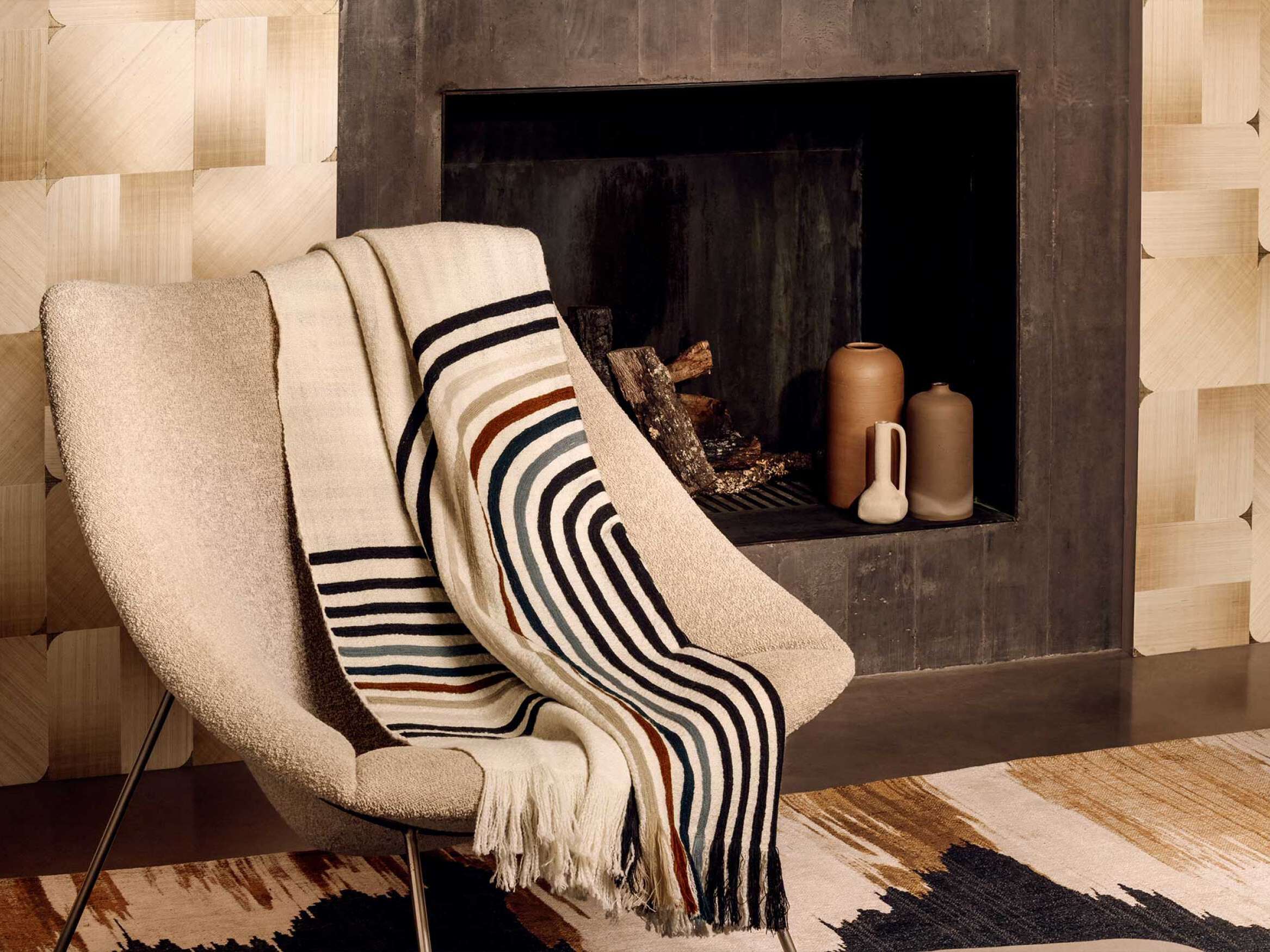 Шерстяной полосатый плед Élitis BETTY ARCH-00148146 - Вид №1