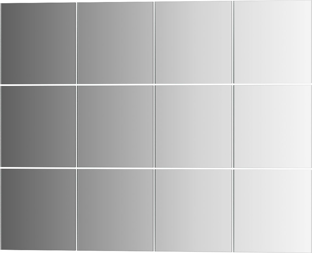 BY 1402 Зеркальная плитка со шлифованной кромкой - комплект 12 шт EVOFORM Reflective