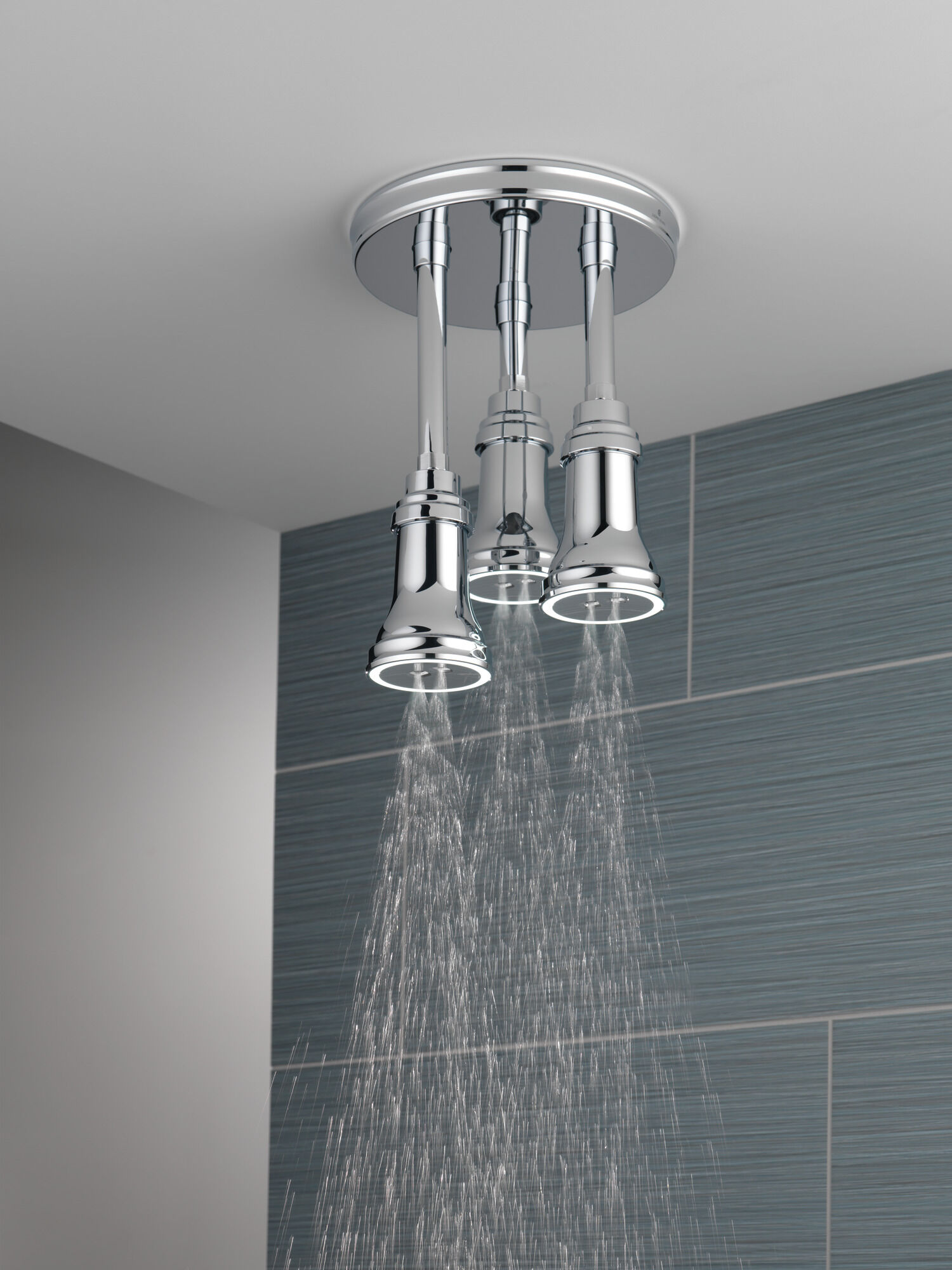 57190-25-L Подвесная душевая лейка Raincan со светодиодной подсветкой H2Okinetic® Delta Faucet Universal Showering Хром  - Вид №5