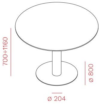 Mara Круглый стол для переговоров с регулируемой высотой  298m  - Вид №7