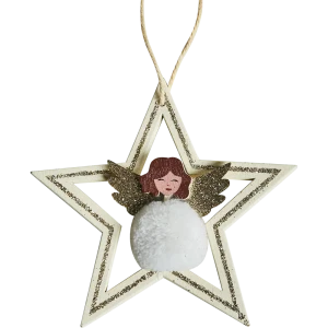 87036550 Елочная игрушка Звезда 10.5x10.5 цвет бежевый STLM-1444361