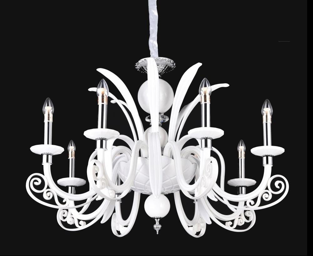 Подвесная люстра Crystal Lux Letisia SP8 White белая CRYSTAL LUX ДИЗАЙНЕРСКИЕ, LETISIA 220563 Белый  - Вид №1