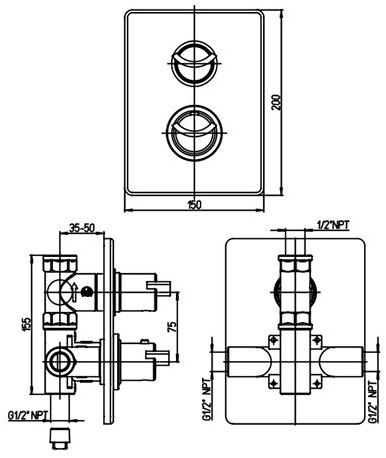 Paini Morgana 73OP690TH смеситель встраиваемый для душа - Вид №1