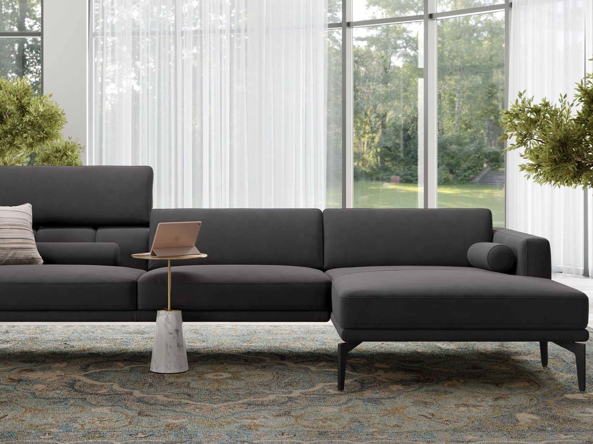 Тканевый диван с полуостровом Sofanella SALERNO ARCH-00062437 - Вид №2