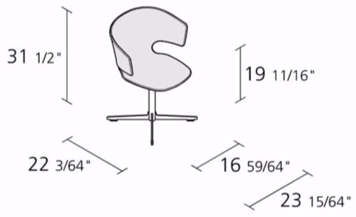 Alias Кресло вращающееся на 4 спицы с подлокотниками Taormina tindari sun-id-1500258 - Вид №1