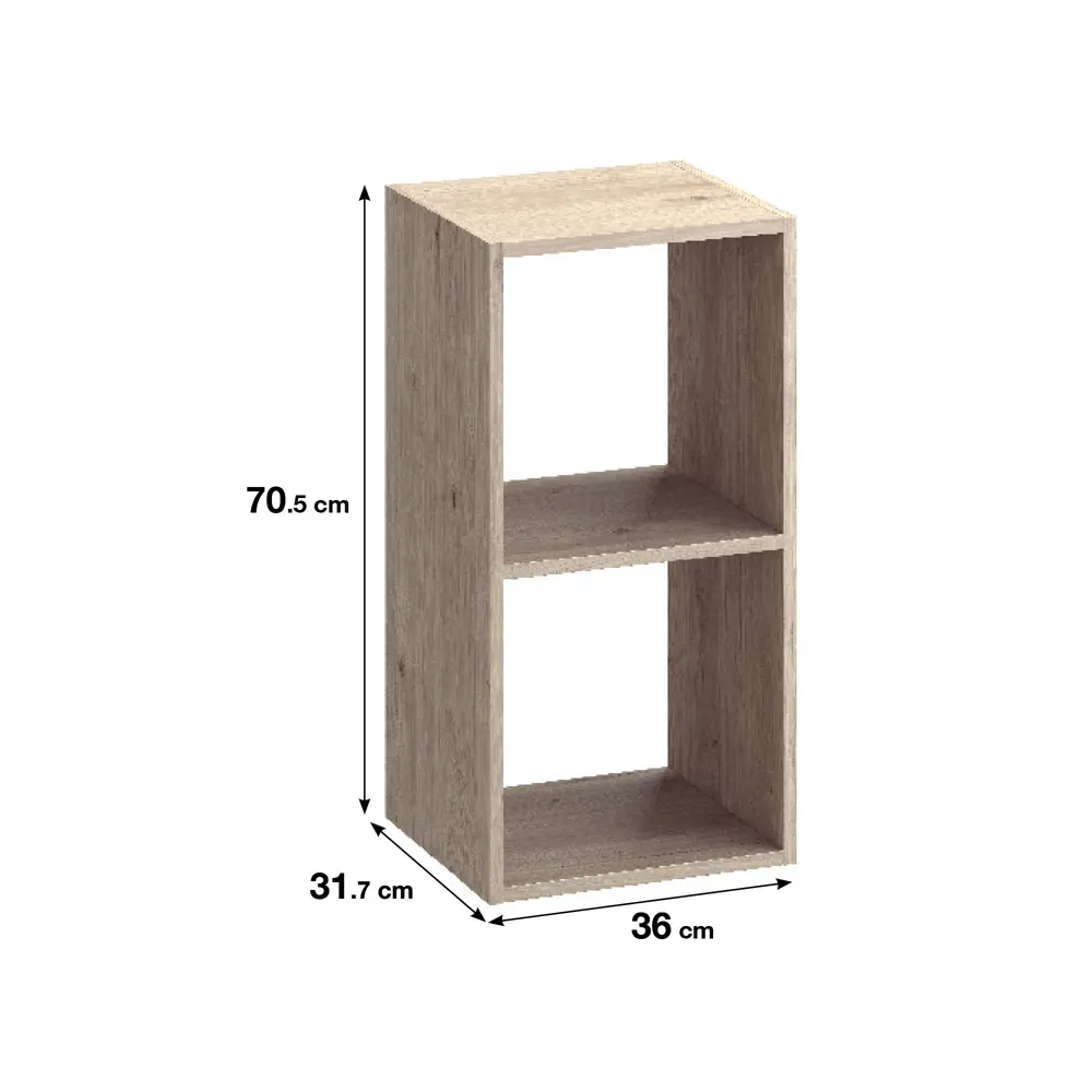 Стеллаж Spaceo KUB 2 секции 36x70.5x31.7 см ЛДСП цвет гикори джексон STLM-2203744 - Вид №1