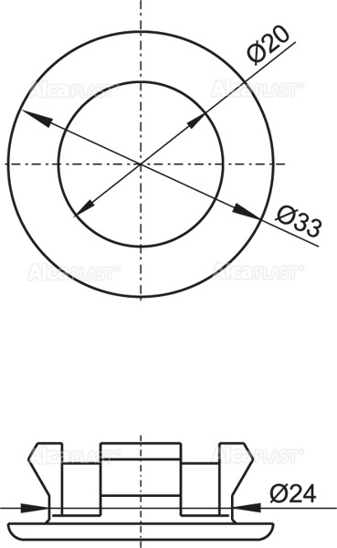 Обрамление перелива умывальника DN33 ALCAPLAST A22 - Вид №1