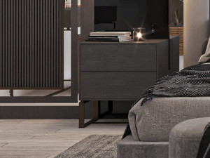 Деревянная прямоугольная тумбочка с ящиками