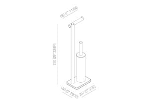 Держатель для туалетной бумаги / держатель для полотенец / держатель для туалетной щетки Agape Dot Line ARCH-00106926 - Вид №3