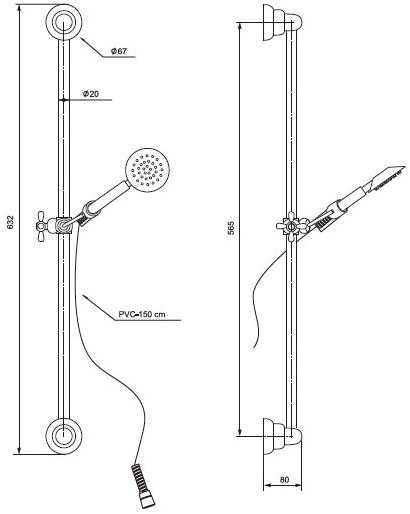 Paini Bologna BLCR121 душевой гарнитур - Вид №1
