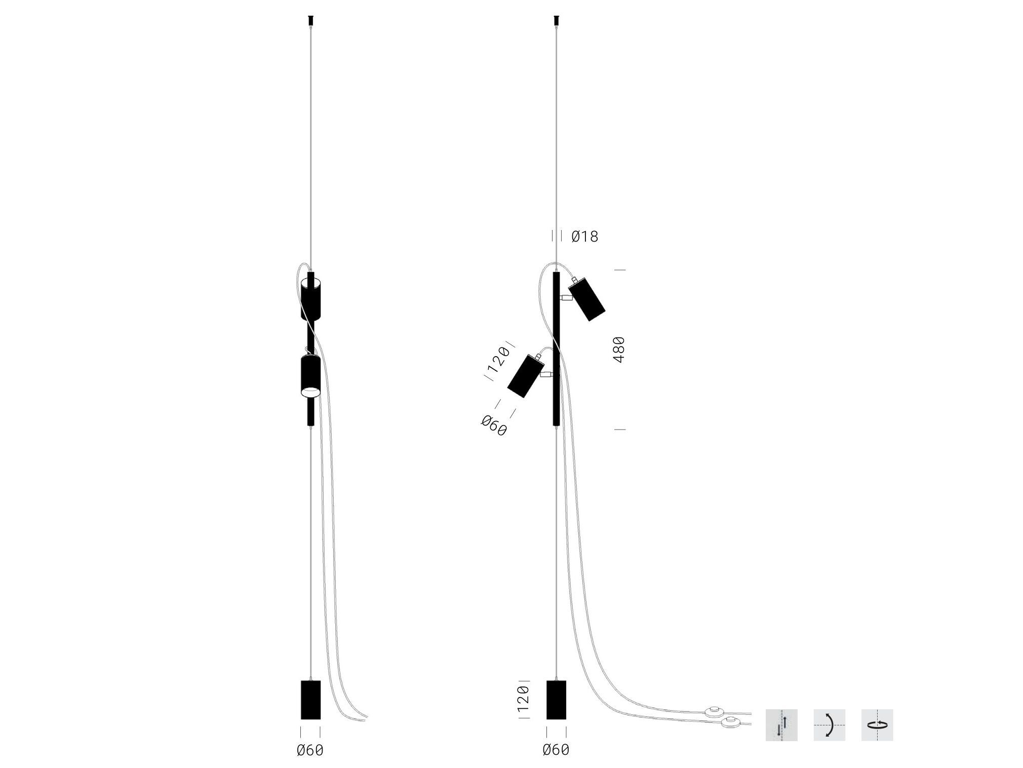 Регулируемый светодиодный торшер Renzo Serafini в полете ARCH-00062723 - Вид №4