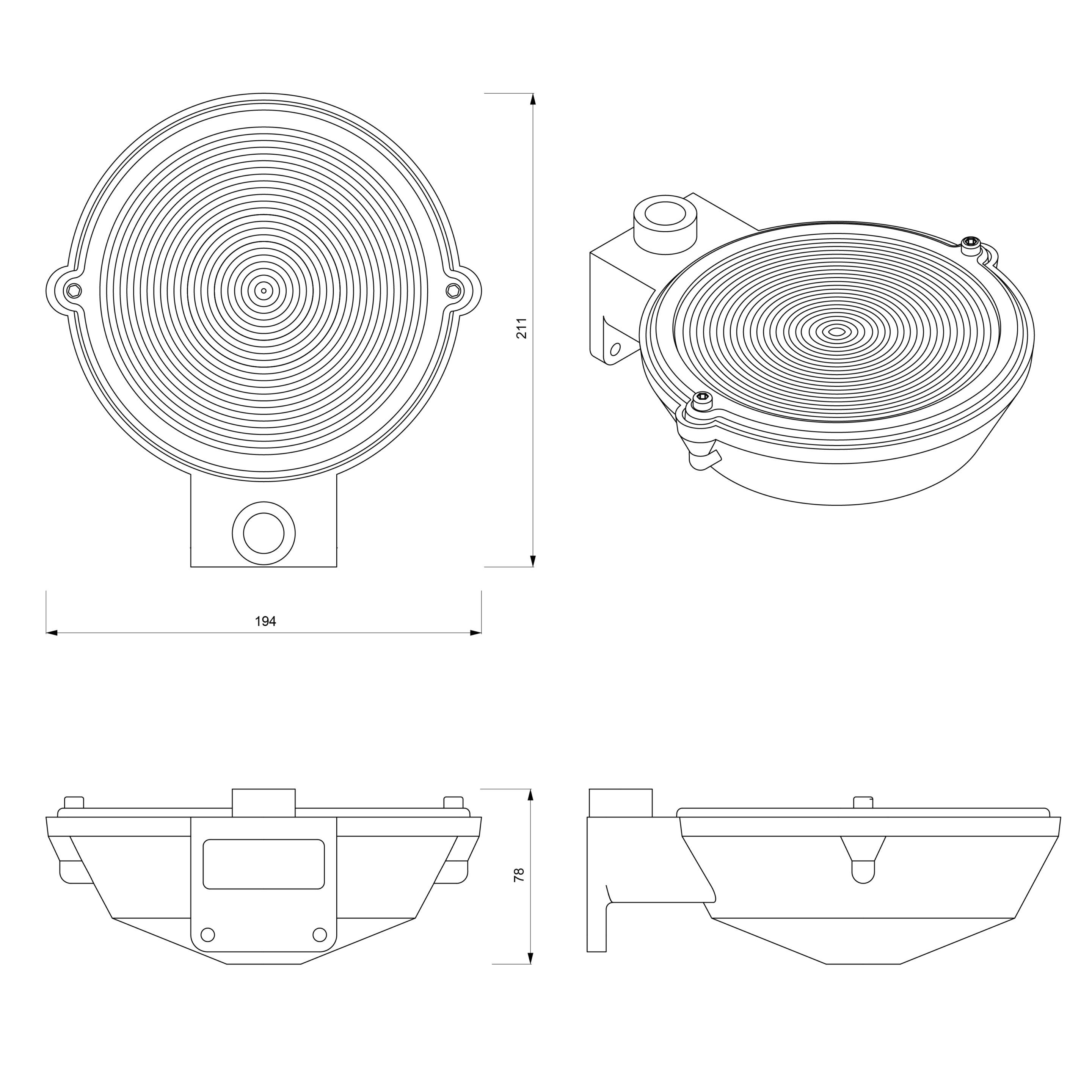 Анодированный алюминиевый настенный светильник Genuit Graphite ARCH-00031809 - Вид №8