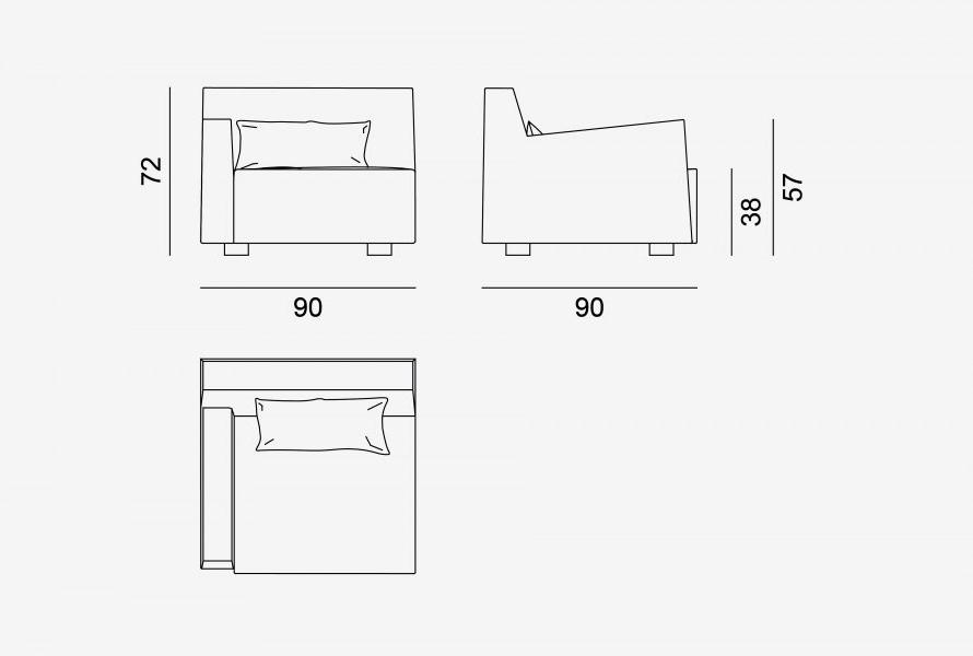 Gervasoni Модульный тканевый диван с шезлонгом More sun-id-1508981 - Вид №1