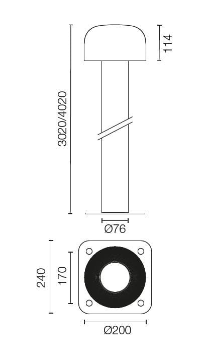 Алюминиевый светодиодный уличный фонарь с основанием Flos Bellhop ARCH-00096987 - Вид №3