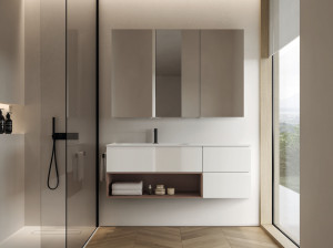 Подвесной туалетный столик с зеркалом