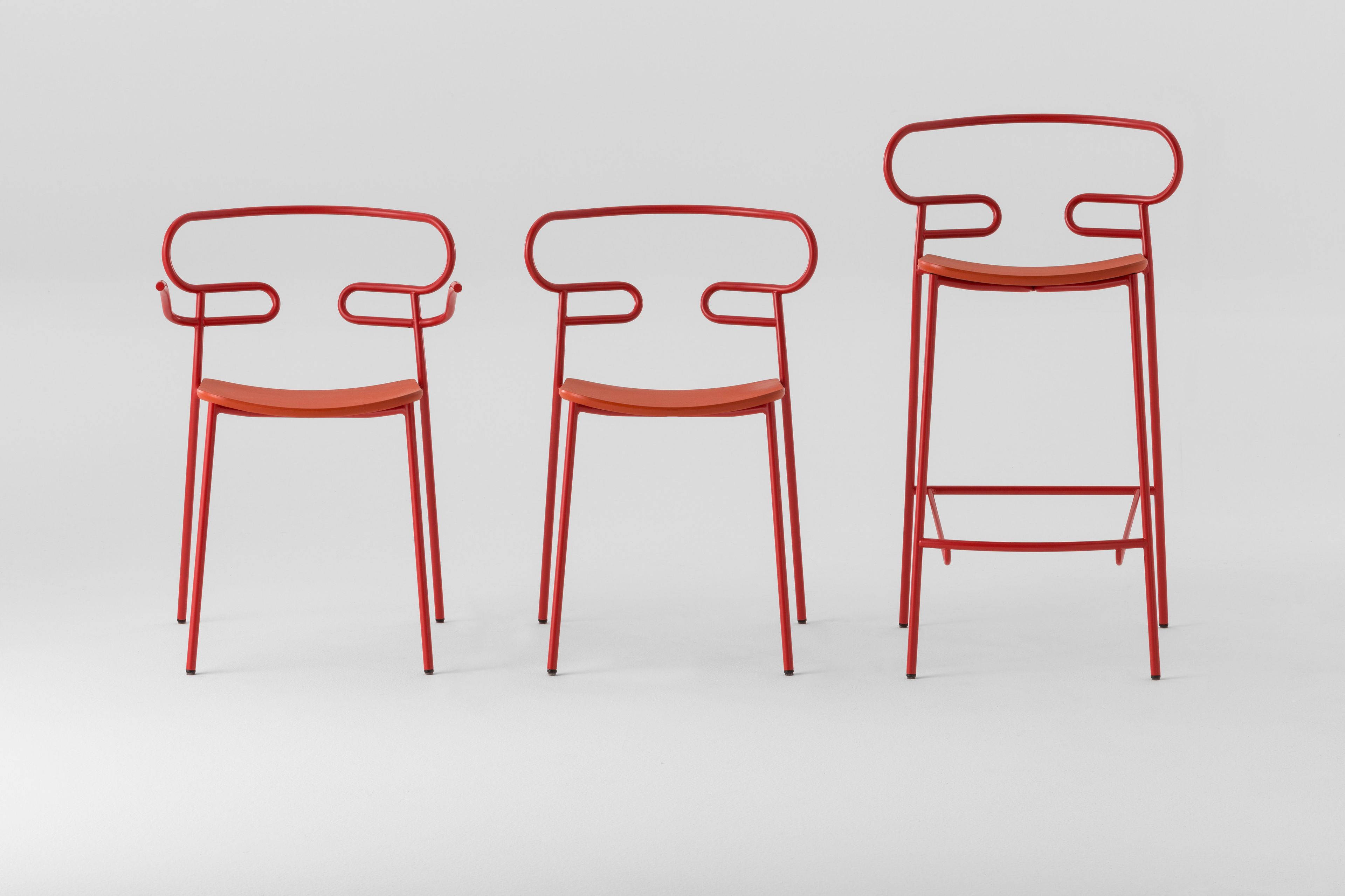 Металлический и полиуретановый стул с открытой спинкой TrabA' Генуя ARCH-00022296 - Вид №7