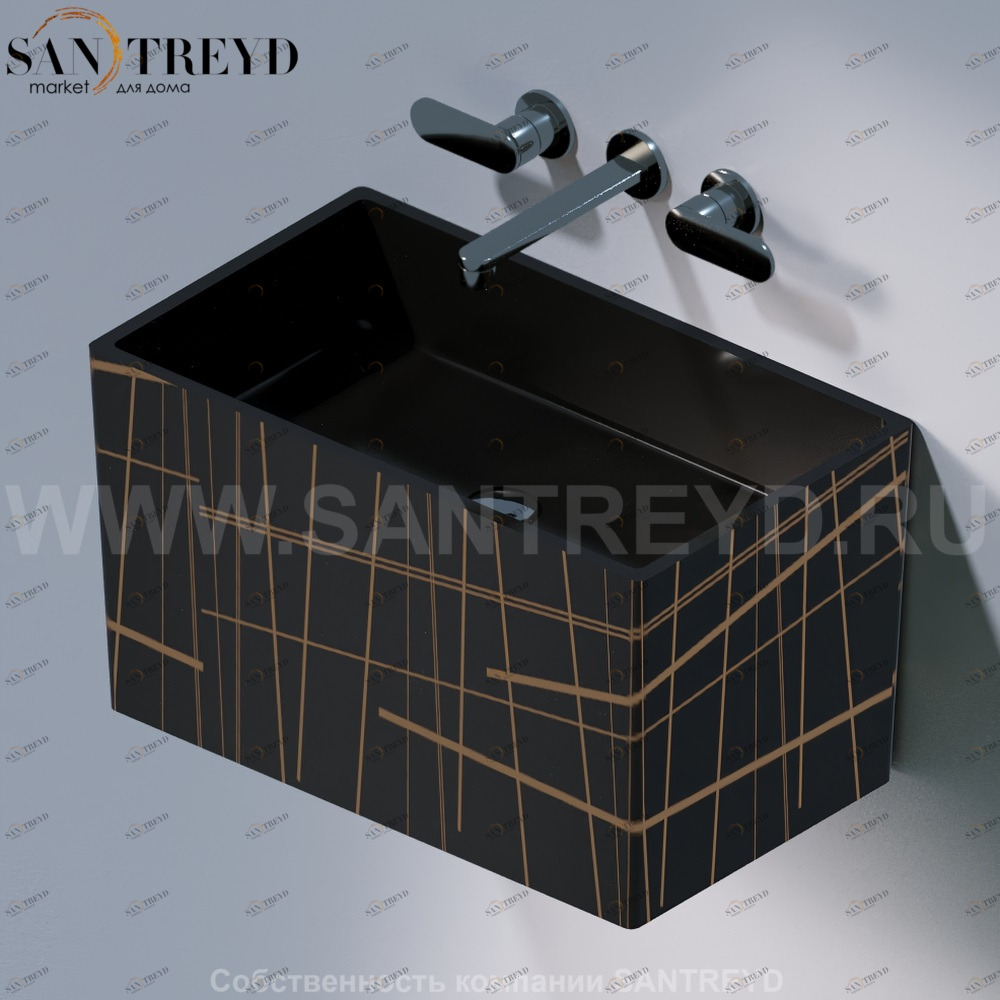 L111.416G Подвесная раковина настенная овальная A. e T. Italia TOWER черная AeT ITALIA