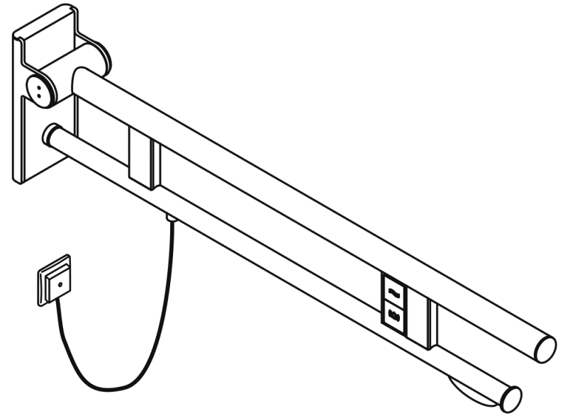 900.50.13640 Двойной шарнирный опорный рельс, конструкция a HEWI Stützen  - Вид №2