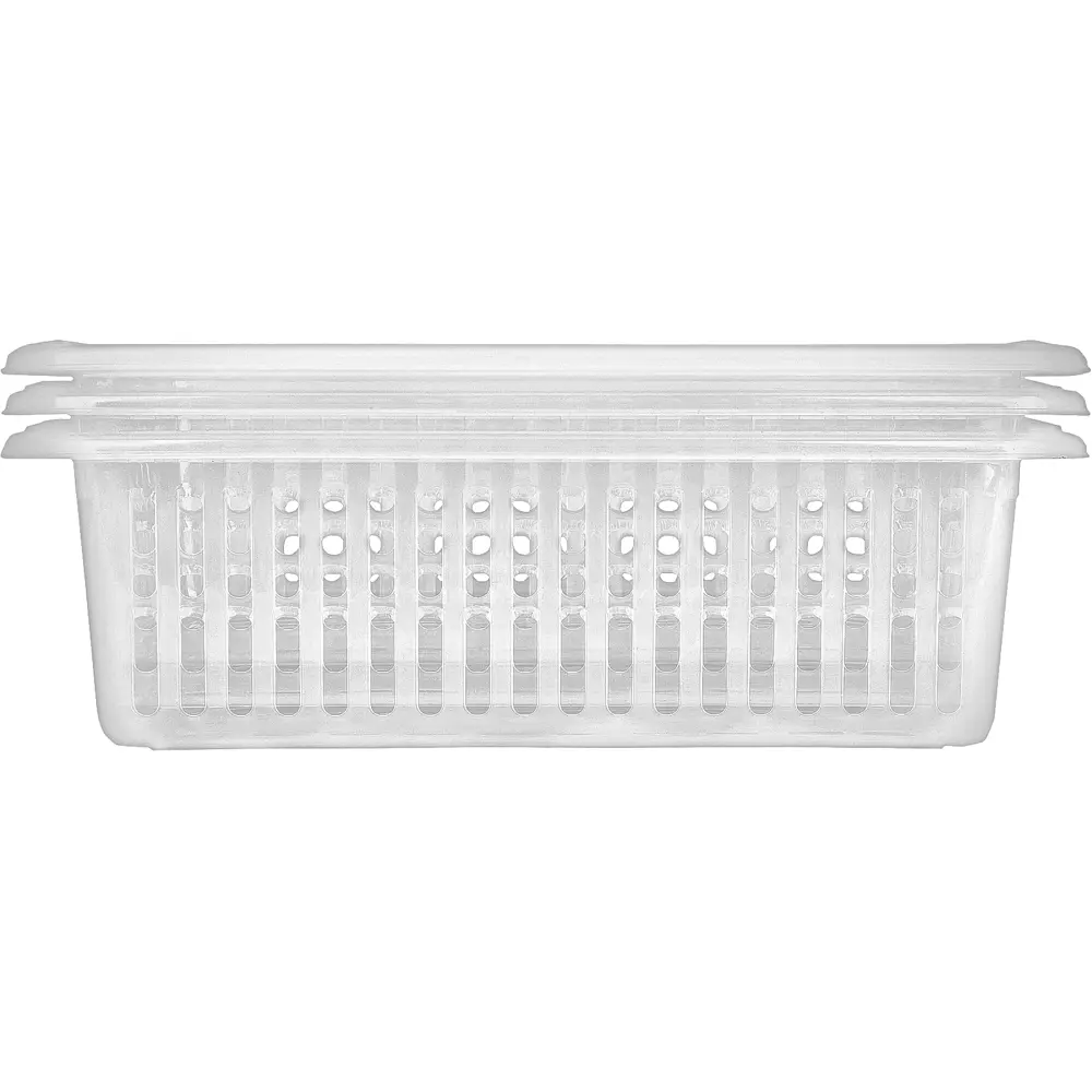 Корзинки 37x25x13.5 см пластик без крышки цвет прозрачный 3 шт 83028629 STLM-2101577 Santreyd Набор корзинок - Вид №1
