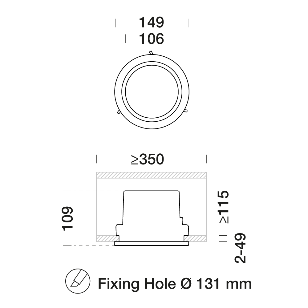 8526368 Встраиваемый в потолок светильник Platek ASTER Medium  ASTER Medium Basic - 1 COB 4000K 70°  - Вид №6