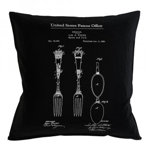 96521343 Арт-подушка «Патент на вилку и ложку» Object Desire
