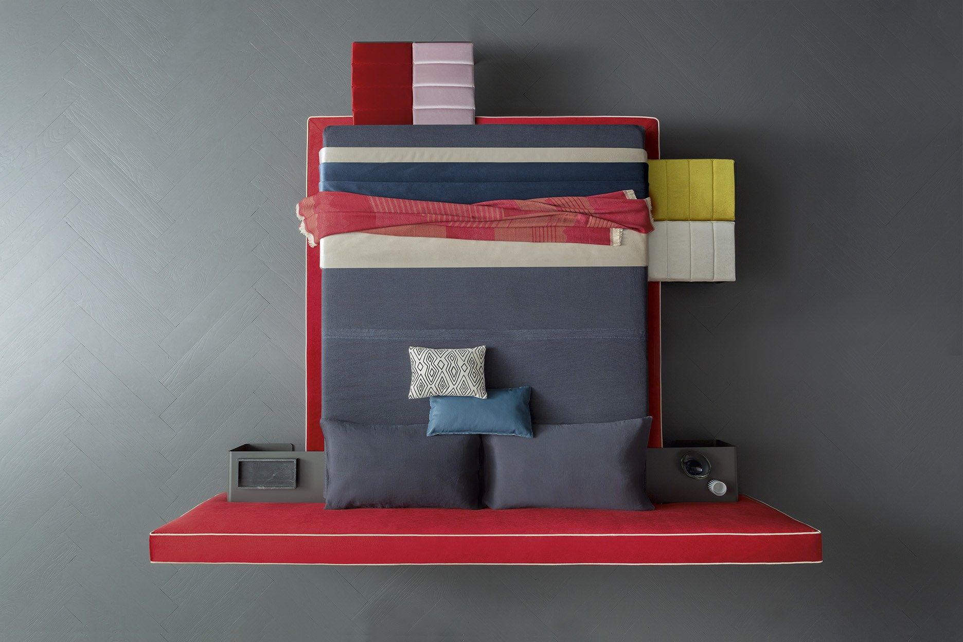 Двуспальная кровать для хранения ткани с мягким изголовьем Felis Bedstories ARCH-00105228 - Вид №30