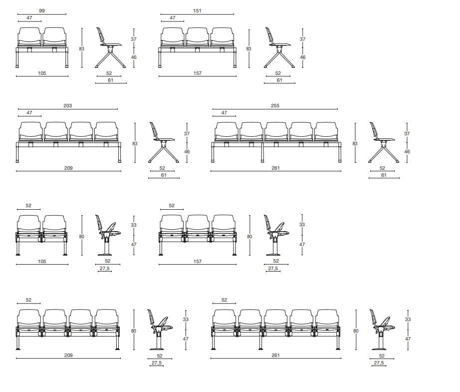 Сиденье на тканевой штанге с откидным сиденьем Diemme New Bonn ARCH-00060188 - Вид №2