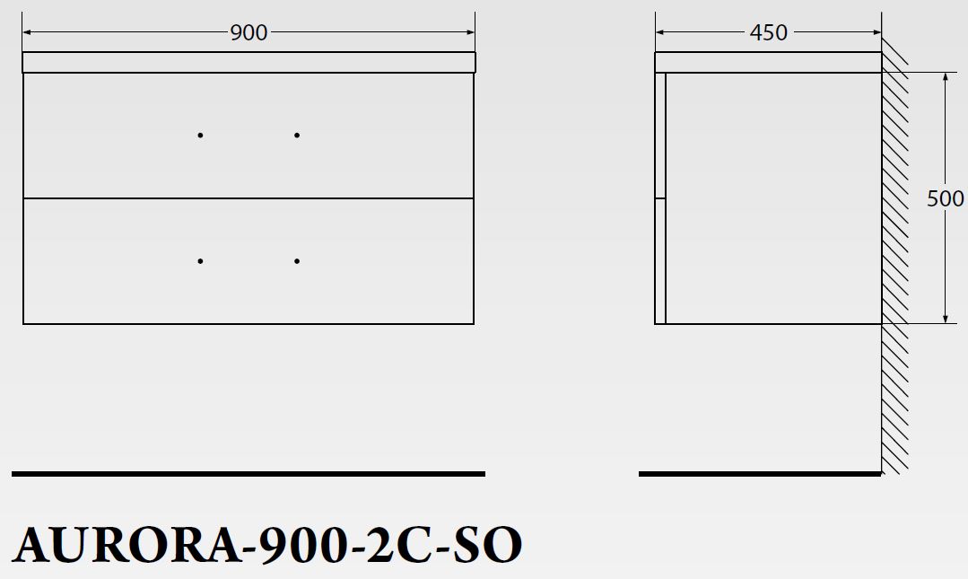 Мебель для ванной BelBagno AURORA-900-2C-SO-BL - Вид №1