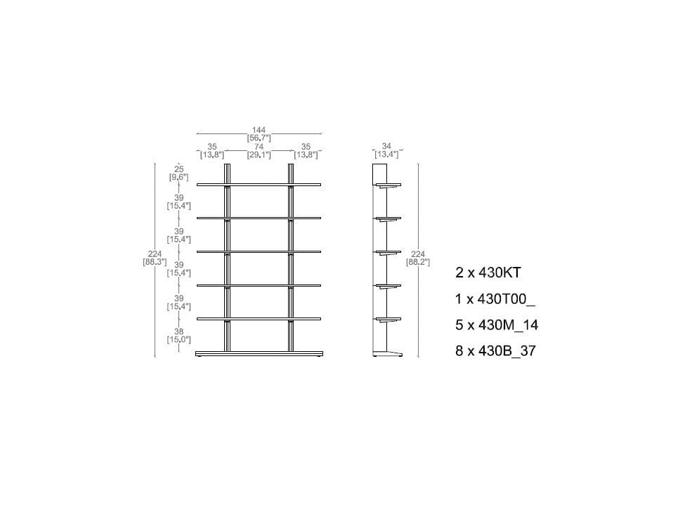 Книжный шкаф из массива дерева CASSINA FF. SPINE ARCH-00100467 - Вид №3