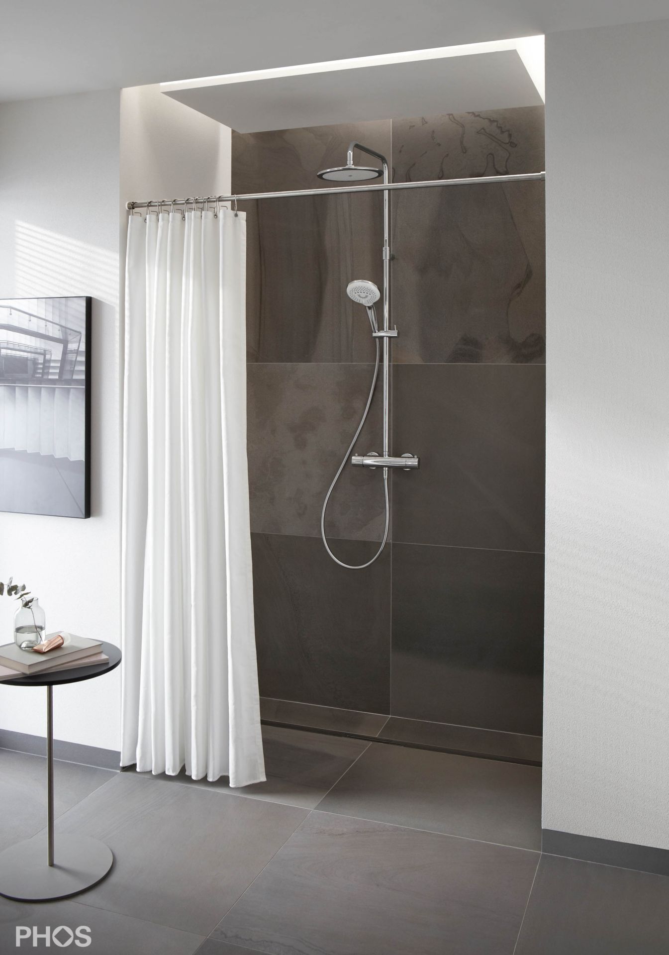 TKS20-1-W Стержень-зажим для занавесок для душа от 50 до 100 см. сделано, чтобы измерить. PHOS  - Вид №3