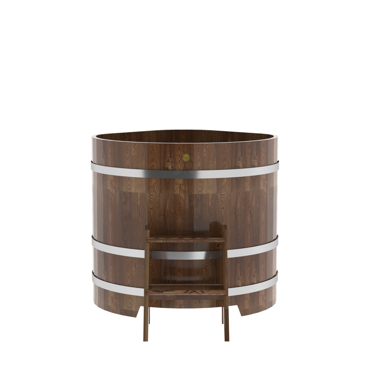 1565 Купель угловая из сращенных ламелей лиственницы 1,03х1,03х1,0 морёная Alyarus  - Вид №3