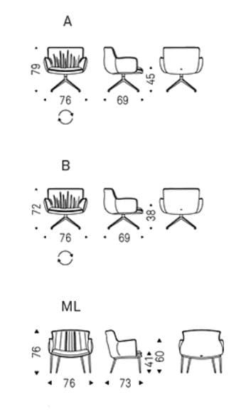 Кожаное вращающееся кресло Cattelan italia Ронда ARCH-00131348 - Вид №6
