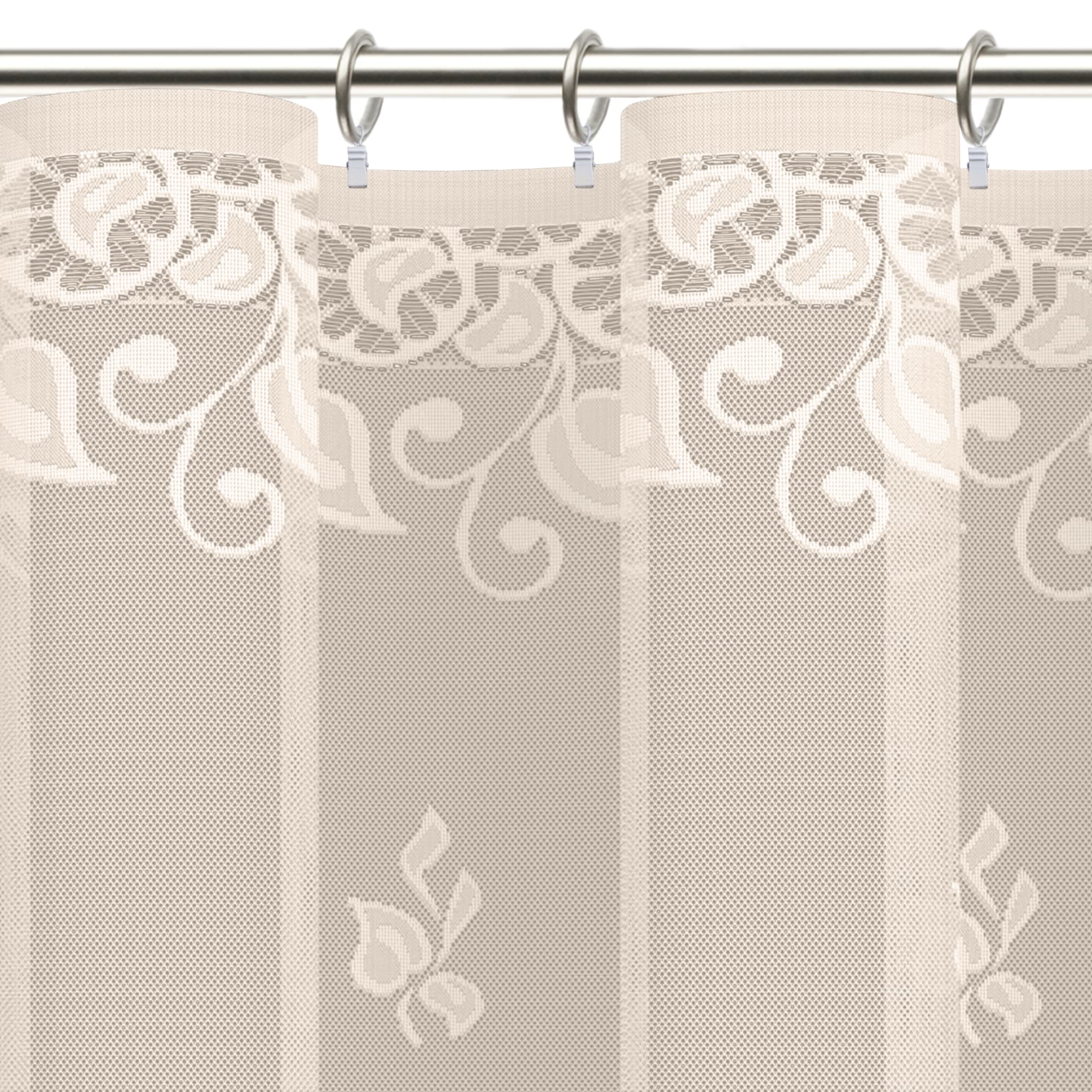 85276013 Тюль для кухни "Ростки" 200x165 см цвет экрю Santreyd  - Вид №5