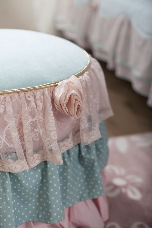 Пуфик детский с оборками Rose CILEK FLORA 00-3832534 Голубой Santreyd - Вид №1