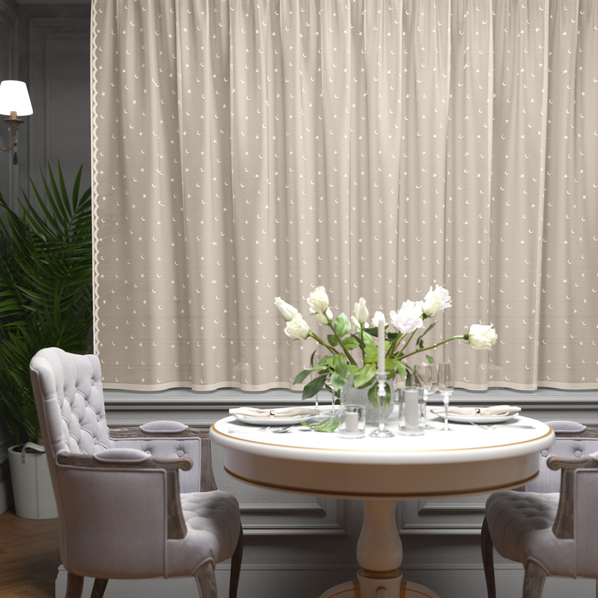85276018 Тюль на ленте для кухни "Млечный путь" 245x165 см цвет экрю Santreyd  - Вид №7