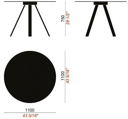 COLOS Круглый стол с основанием 4 звезды Vu sun-id-1468792 - Вид №2