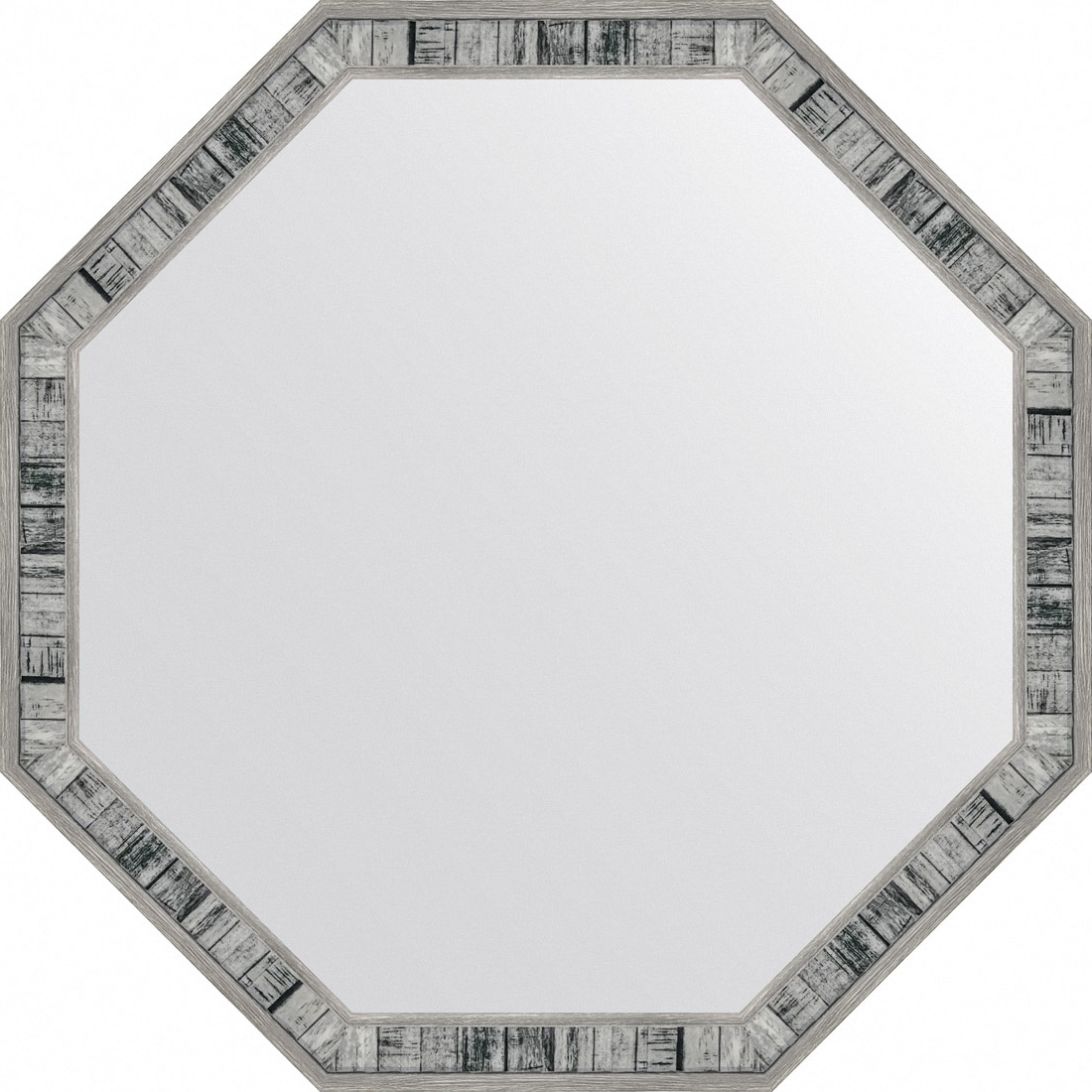 BY 7414 Зеркало в багетной раме - состаренное дерево 50 mm EVOFORM Octagon