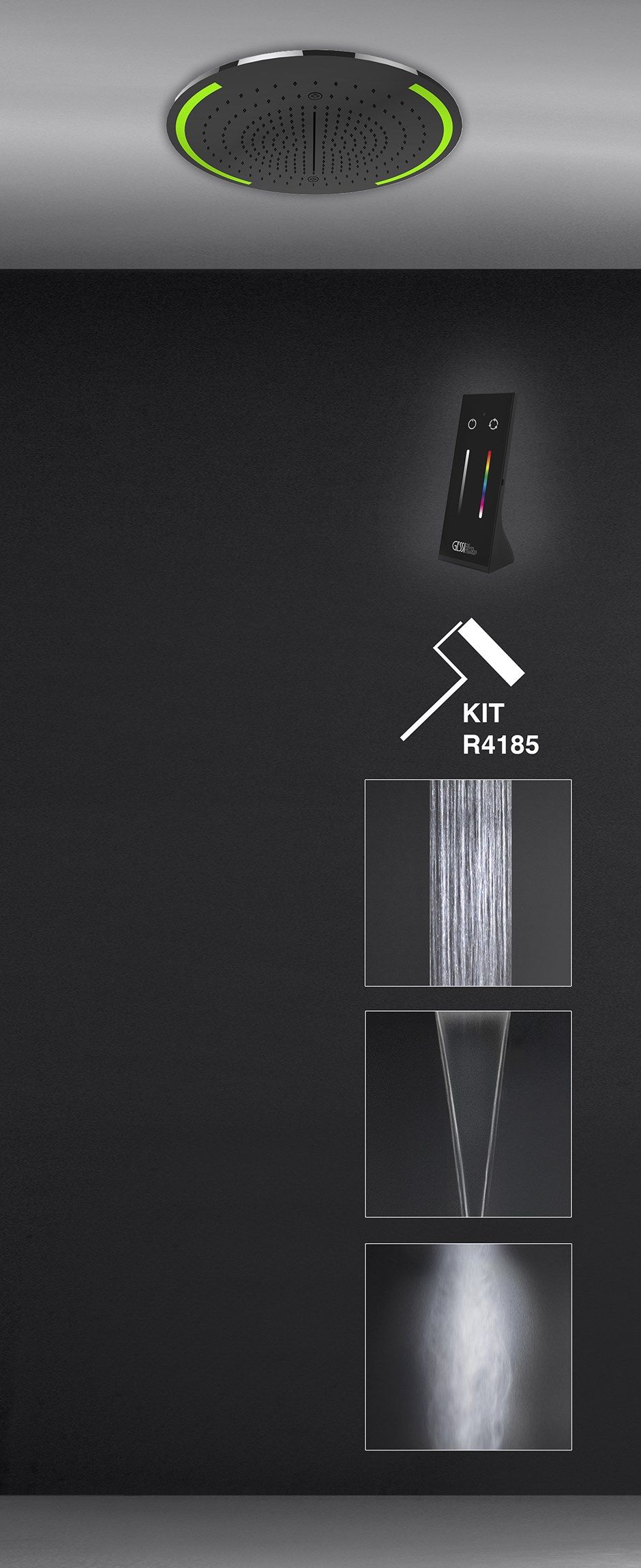 Круглый водопад душевая головка с освещением Gessi Colour ARCH-00072115 - Вид №5