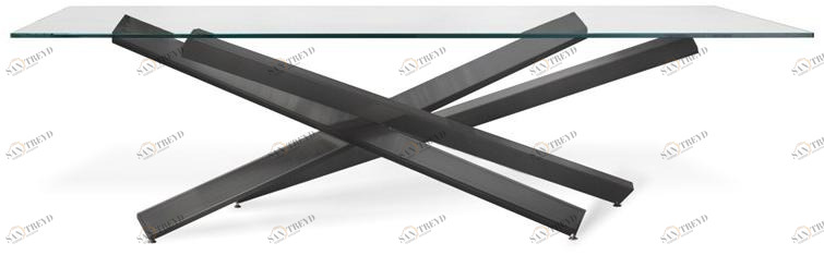 Reflex Прямоугольный обеденный стол из железа и стекла Mikado sun-id-1356332