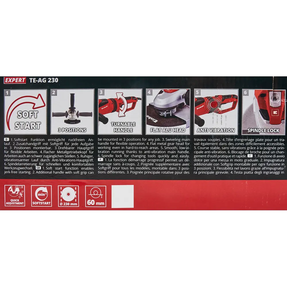 УШМ сетевая Einhell TE-AG 230, 2350 Вт, 230 мм 80135730 STLM-2146636  - Вид №6