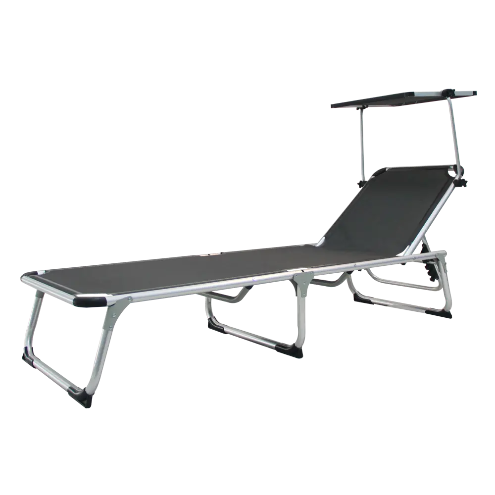 Шезлонг складной Azur 188x61x30 см алюминий/текстилен цвет серый 82558762 STLM-2042039 Santreyd  - Вид №1