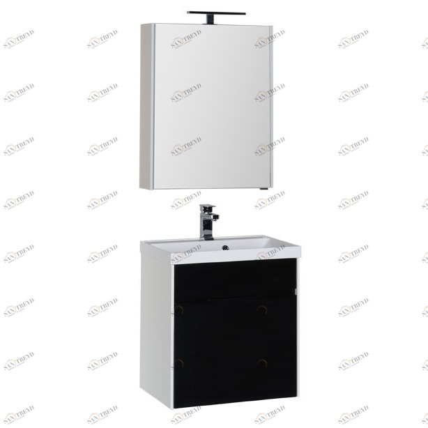 Комплект мебели Aquanet Латина 60 черный (1 ящик) 00181078