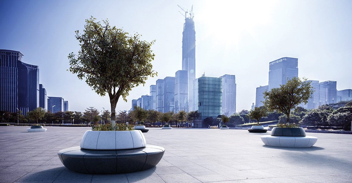 Круглая скамья со спинкой со встроенной плантатором Bellitalia Олимп ARCH-00068460 - Вид №1