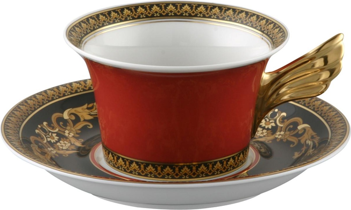 31406 Rosenthal Versace Чашка чайная с блюдцем Rosenthal Versace Медуза 220мл, фарфор Фарфор 