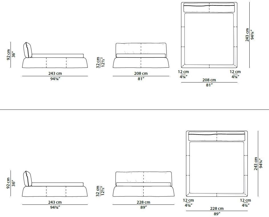 BAXTER Кровать двуспальная с обивкой кожей sun-id-1373909 - Вид №5